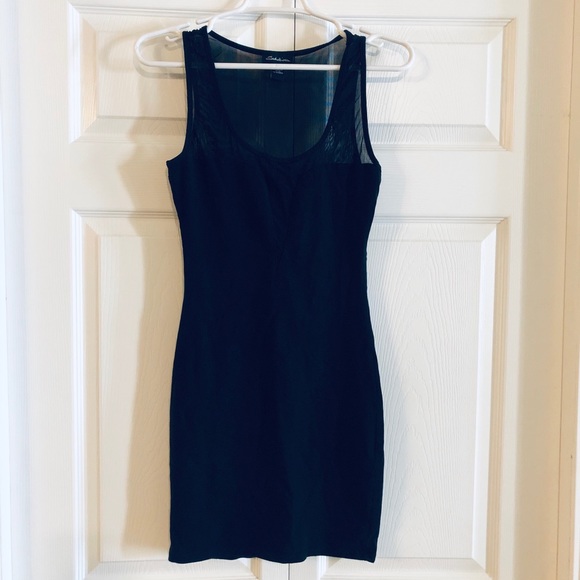 Sexy Black Sheer Cutout Dress - Picture 1 of 5